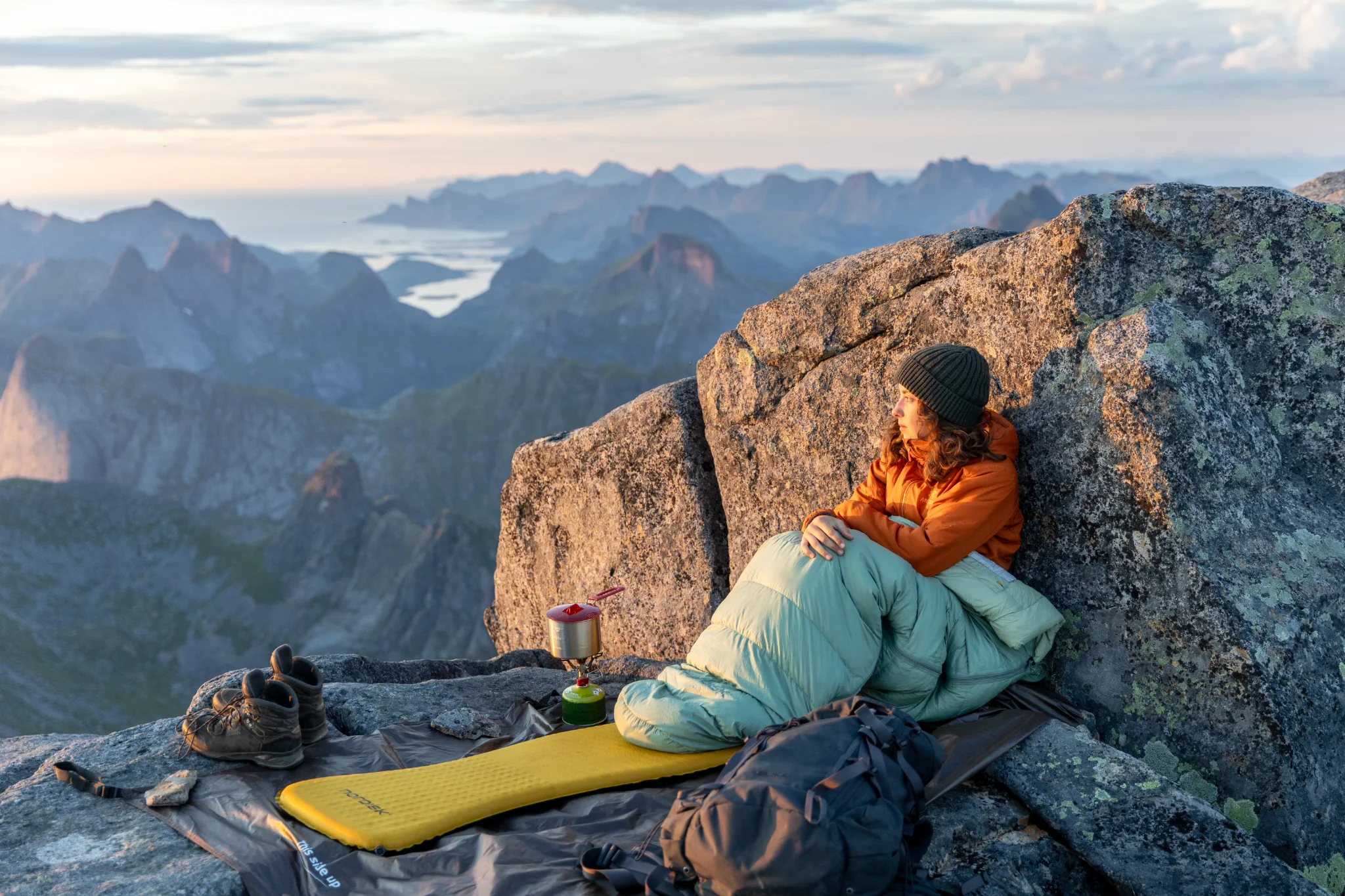 Nordisk Ides down sleeping bag in use