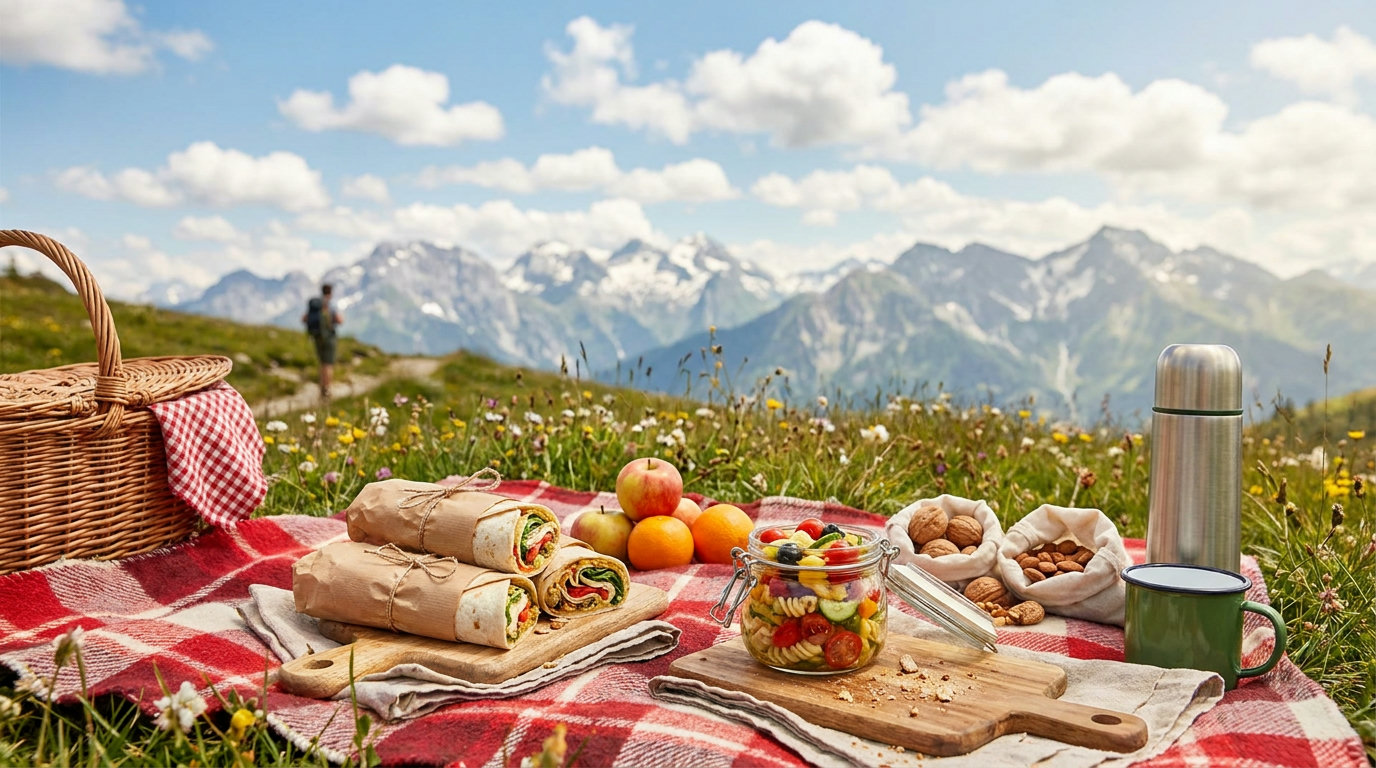 A picnic with a mountain view: easy recipes and smart rucksack food