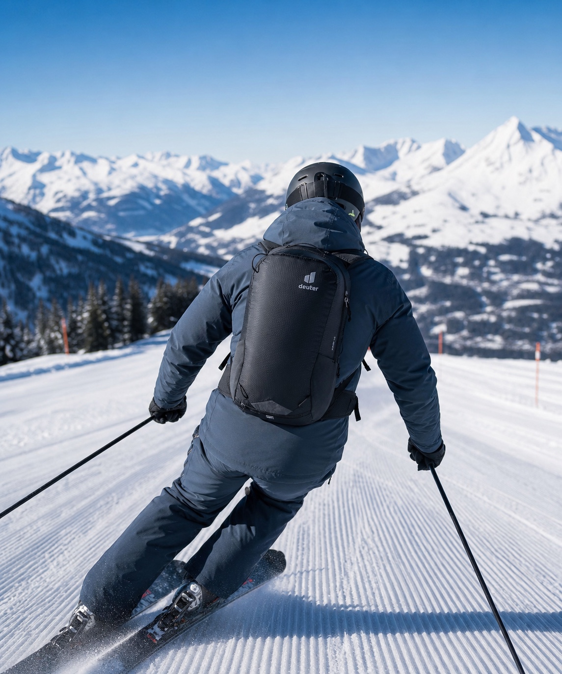 Deuter Race 16 while skiing on the piste
